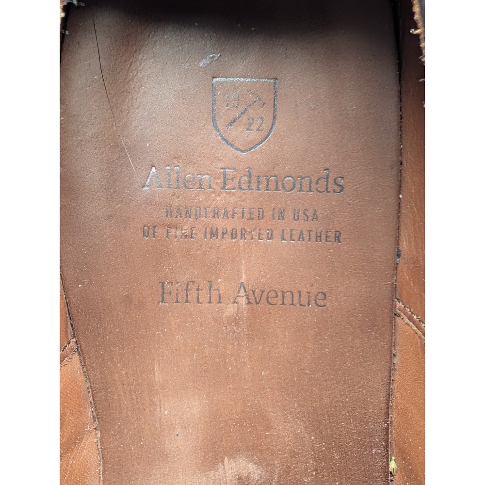Allen Edmonds Fifth Avenue Brown Leather Cap Toe Oxford Shoes Mens 11 E 5737 - Picture 8 of 16